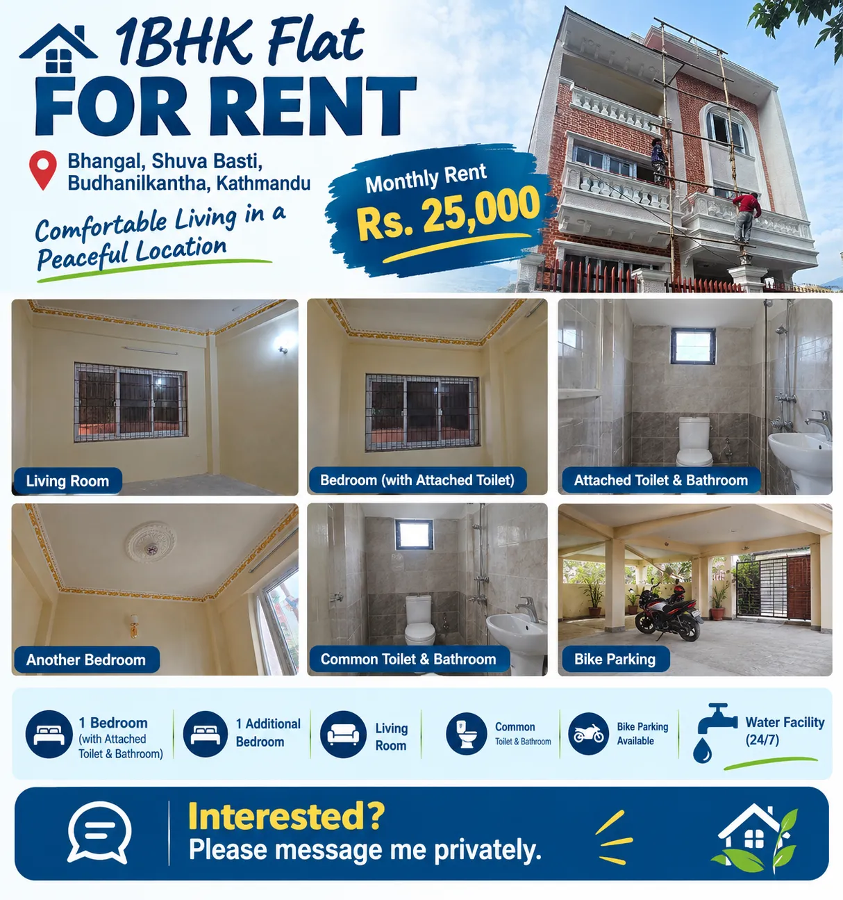 2BHK Flat for Rent in Budhanilkantha, Chapali, Bhangal